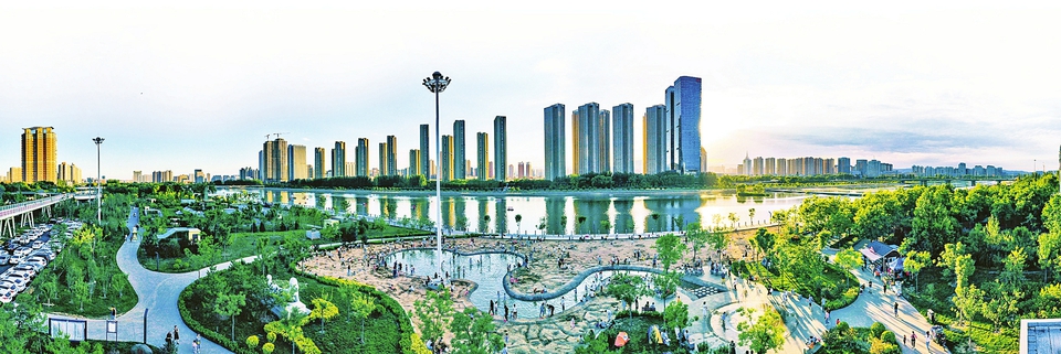 汾河景區美麗風光。記者李兆民攝